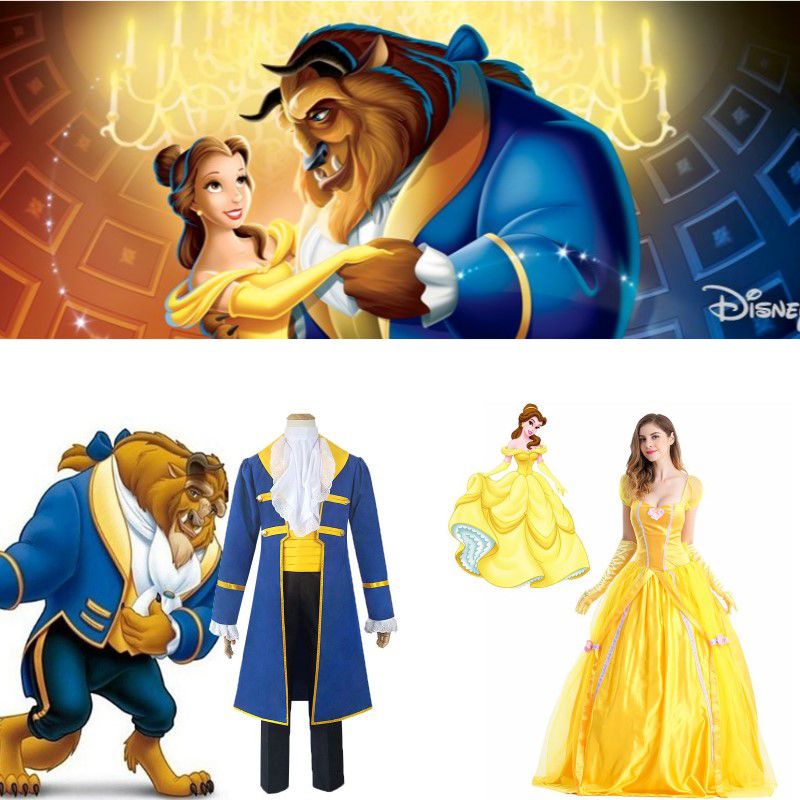 Adult Beauty And The Beast Prince Adam Belle Cos Costume Belle Princess ...