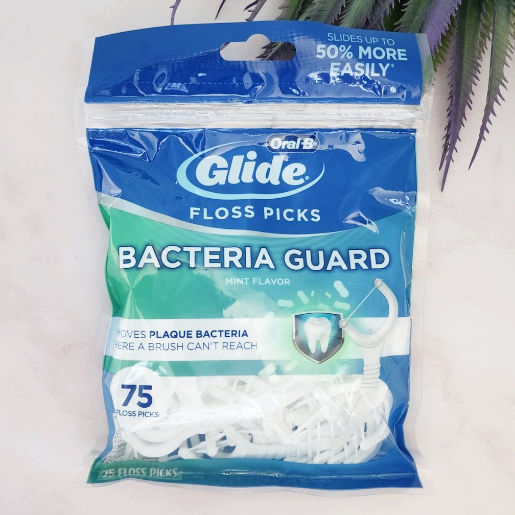 [Oral-B®] Bacteria Guard Floss Picks, Mint Flavor 75 Picks ไหมขัดฟัน ออรัลบี ไกลด์