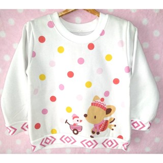 TLG-572-1 เสื้อแขนยาวเด็กผู้หญิง sweater สีขาวครีม tlg-Size-110