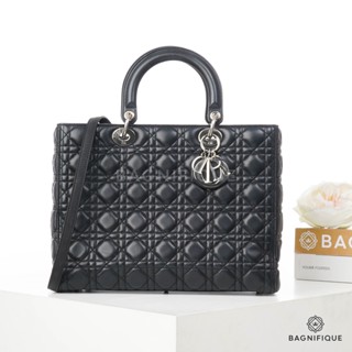 DIOR LADY JUMBO BLACK LAMB SHW