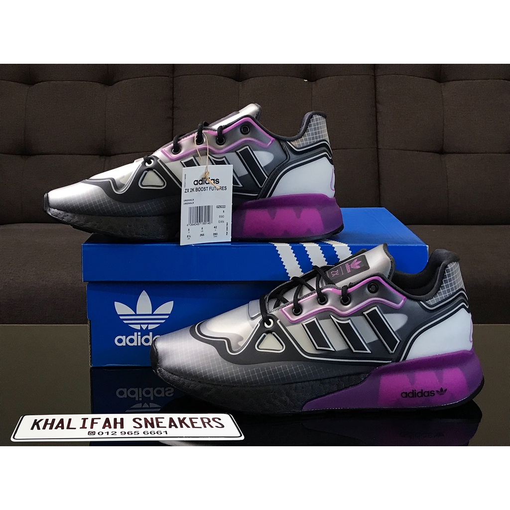 Adidas ZX 2K Boost Futureshell รองเท้าผ้าใบ สีม่วง สีดํา (GZ-5222)