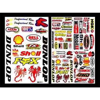 Shell NGK HRC DUNLOP สติ๊กเกอร์แต่งรถ มอเตอร์ไซค์ รถซิ่ง บิ๊กไบค์ รถยนต์ สติ๊กเกอร์ติดกระจกแต่งรถยนต์ รถกระบะ ติดข้างรถ