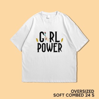 oversize T-shirt เสื้อยืด ผ้าฝ้าย ขนาดใหญ่ ลาย combed 24s premium SUPERNOVA Girl Power Feminism สําหรับผู้ชาย และผู้หญิง