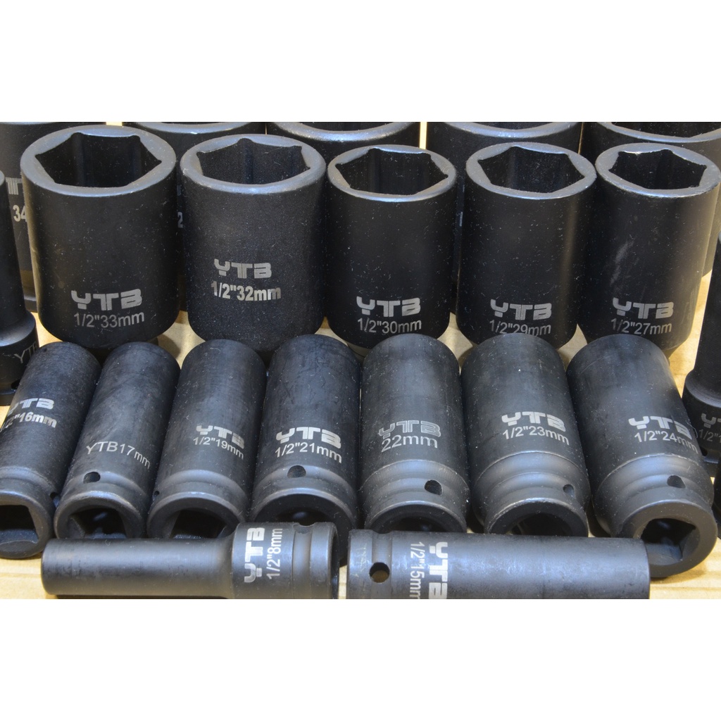 YTB ลูกบล็อกลม​ ​ลูกบล็อกยาว 1/2"(4หุน)  เบอร์  8-41 บล็อกลม  บล็อกไฟฟ้า (IMPACT SOCKET)