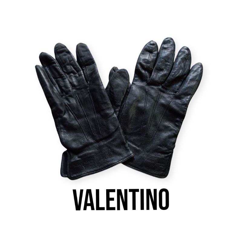 ถุงมือหนังvalentinoแท้100% ถุงมือแบรนด์เนมแท้ (มือสอง)