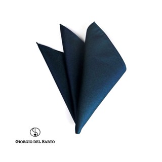 GIORGIO DEL SARTO Silk Green Pocket Square ผ้าเสียบสูทไหมสีเขียว100%Silk