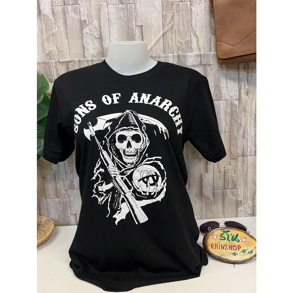 เสื้อยึดชายหญิงสกรีนโทนดำสไตล์วินเทจขนาด S M LX พร้อมส่ง