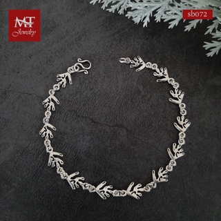 MT สร้อยข้อมือเงินแท้ รูปมือ งานรมดำ ข้อมือ 18 ซม. Solid 925 Sterling Silver Hand Bracelet (sb072) MT Jewelry มณีธารา