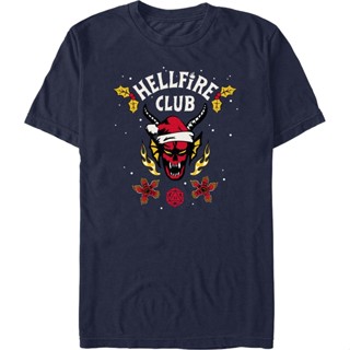 Hellfire Club Christmas Logo Stranger Things T-Shirt เสื้อยืดแฟชั่น เสื้อยีด