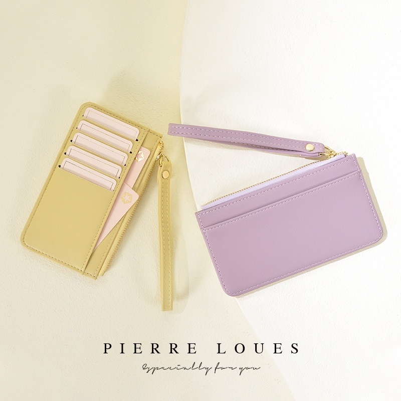 618-30 กระเป๋าสตางค์ผู้หญิง ใบสั้นน่ารัก (PIERRE LOUES)คล้องมือได้ ใส่บัตรได้ พร้อมส่ง