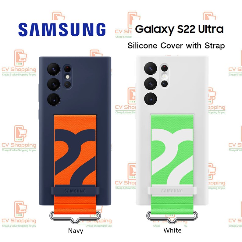 เคส Samsung S22 Ultra Silicone Cover with Strap เคส S22 Ultra Case S22