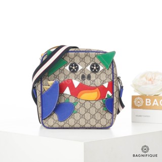 GUCCI KID_S MESSENGER SMALL BROWN RED GREEN GG SUPREM SHW