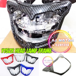 Y15zr V1 กรอบครอบไฟหน้า คาร์บอน YAMAHA Y15 LAMPU DEPAN ฝาครอบเลนส์ CERMIN PILOT MATA GABAN SIGNAL VISOR ไฟ LED