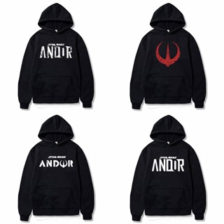 Mingyuan เสื้อกันหนาว เสื้อวอร์ม มีฮู้ด ลายโลโก้ Star Wars Andor 250 กรัม สําหรับผู้ชาย ผู้หญิง GyJ