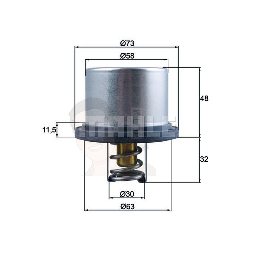 THD 5 80 วาล์วน้ำ -HD D7 D10 D12 / Truck FH FL FM 1661993 (ยี่ห้อ MAHLE)