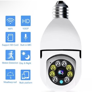 360°หลอดไฟ LED Full HD1080Pไร้สายความปลอดภัยในบ้าน WiFi กล้องวงจรปิดIPการมองเห็นได้ในเวลากลางคืน