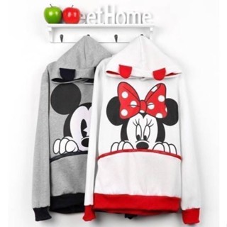 เสื้อกันหนาว MINNIE มีฮูท - มีสีขาว-แดงสีเดียว