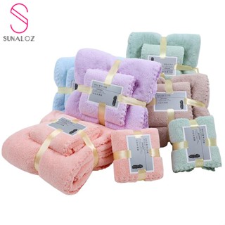 SUNALOZ-ซื้อ1แถม1ผ้าขนหนู ผ้าเช็ดตัว ขนอ่อนนุ่ม ซับน้ำดี น้ำหนักเบา ซับน้ำดี ขนาดใหญ่70x140ซม แถมฟรี 35x75ซม MS-H02