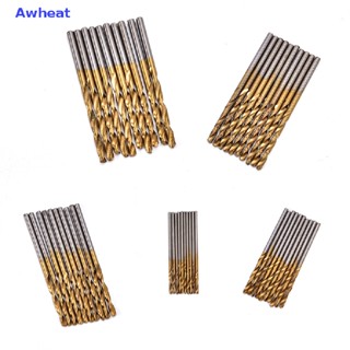 Awheat 50pcไทเทเนียมเคลือบ HSS ชุดดอกสว่านเหล็กความเร็วสูงเครื่องมือ 1 / 1.5 / 2 / 2.5 / 3mm ใหม่