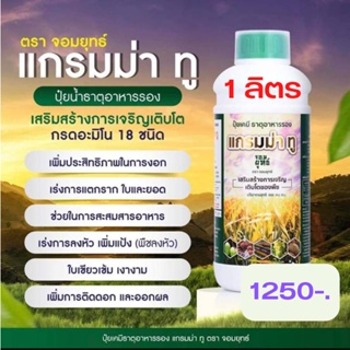 แกรมม่าทู 1000 cc. (1ขวด) ปุ๋ยน้ำ สูตรเร่งการเจริญเติบโต  เป็นกรดอะมิโนปุ๋ยเคมี ธาตุอาหารรอง