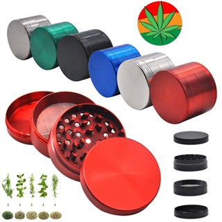 เครื่องบดสมุนไพร 63mm 4 ชั้น Herb Grinder ชนิดสแตนเลส ฟันคม สีสดสวย ใบบดแหลมคมยาว อุปกรณ์สายเขียว บดกัญ