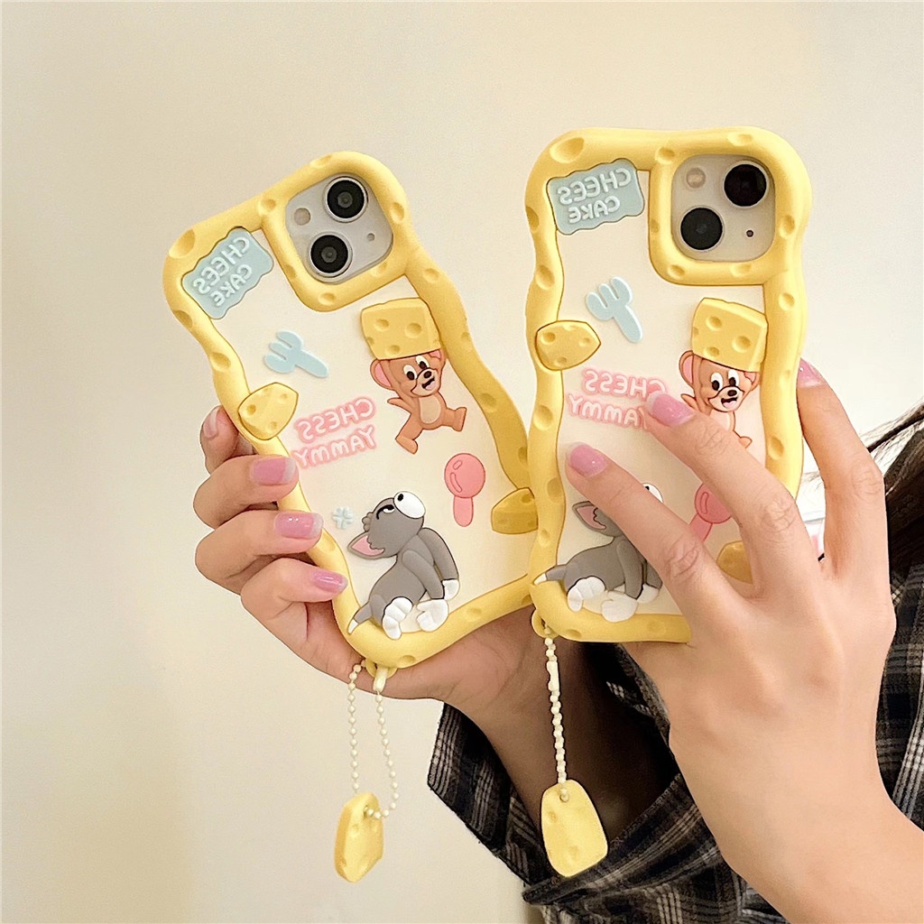 เคสโทรศัพท์มือถือ ซิลิโคนนิ่ม ลายหนู และแมว สําหรับ iphone 15 Pro Max 14 Pro Max 13 Pro Max 12 Pro Max