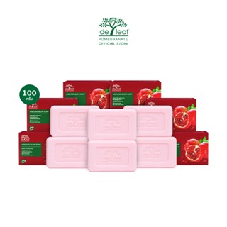 เดอ ลีฟ พอมีกราเนท เอจเลส โกลว์ โซป 100 กรัม 6 ก้อน และ 12 ก้อน  De Leaf Pomegranate Ageless Glow Soap 100 g 6&amp;12 Packs