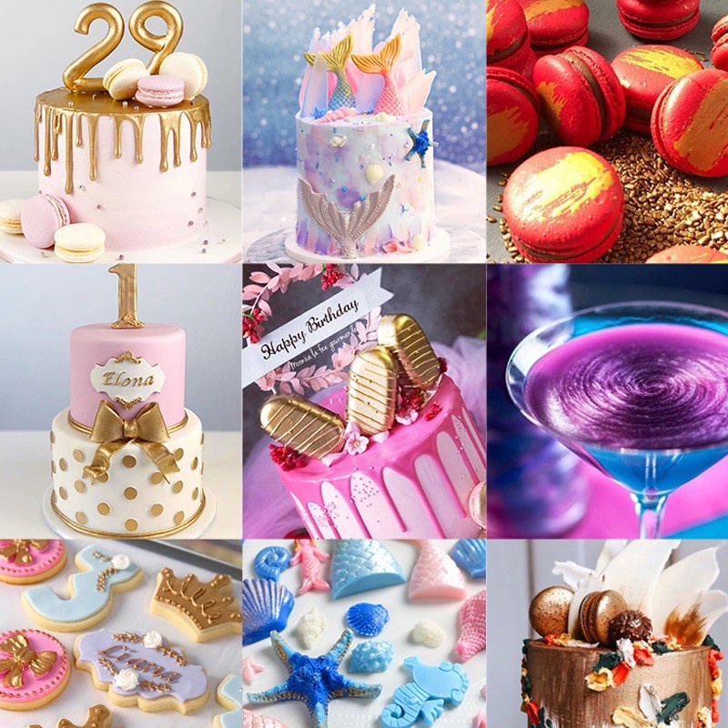 ผงฝุ่นกลิตเตอร์ แวววาว กินได้ 5 กรัม / 10 กรัม สําหรับเครื่องมือตกแต่งเค้ก - รูปที่ 4