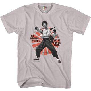 เสื้อยืดตลก The Meaning Of Life Bruce Lee T-Shirt เสื้อคู่ เสื้อยืด เสื้อยืดคอกลม เสื้อยืดแฟชั่น