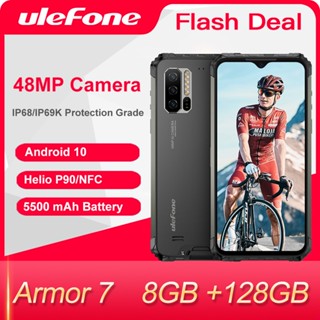 Ulefone Armor 7 Android 10 Rugged Phone Waterproof Smartphone  NFC Helio P90 5G WIFI 6.3 8GB+128GB 48MP 5500mAh Mobile Phone