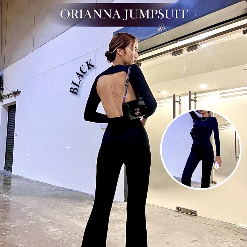 jumpsuit V.3 จั้มสูทเว้าหลัง คลอนี้คือปังสะบัดยืนหนึ่ง ผ้าเข้ารูปตามตัว แขนยาวขายาวพรางหุ่นเก็บทรงสุดดๆ