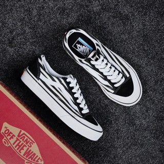 Vans Style 36 Cecon SF รองเท้าผ้าใบลําลอง ข้อสั้น ลายทาง สีดํา สีขาว