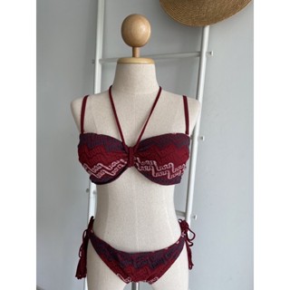 วัสดุเก่ามีรอยขูดขีด ไซส์ L อก 34 - 36 นิ้ว Bikini Lace Isomare bikini ชุดว่ายน้ำ ทูพีซ บิกินี่