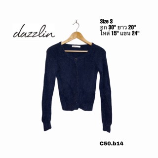 Dazzlin size S เสื้อขนกระต่ายอุ่นๆ กระดุมทองสวยๆค่ะ minimal style อก 30 ยาว 20 C50.b14