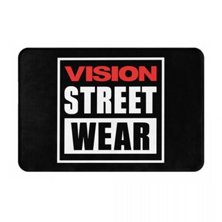 พร้อมส่ง พรมเช็ดเท้า ผ้าสักหลาด กันลื่น ลายโลโก้ Vision Street Wear (2) 16x24 นิ้ว สําหรับห้องน้ํา