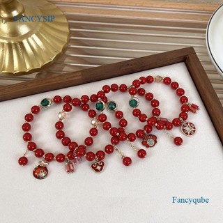 Fancysip สร้อยข้อมือ ประดับลูกปัดหยกเทียม รูปกระต่าย สไตล์เรโทร หรูหรา ของขวัญวันเกิด สําหรับผู้หญิง