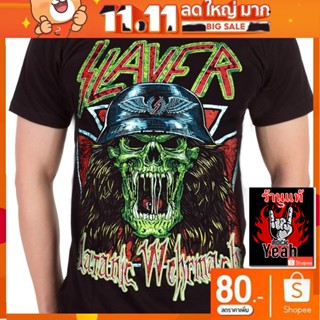 เสื้อวง Slayer เสื้อยืด สเลเยอร์ ร็อคในตำนาน ลายอมตะ เสื้อวินเทจ RCM1127