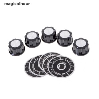 Magicalhour^^ ลูกบิดโพเทนชิโอมิเตอร์ สีดํา 5 ชุด พร้อมหน้าปัด Coung สเกล 0-100 5 ชิ้น *new