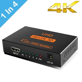 HDMI Splitter In 1 Out 2 Out4 พร้อมด้วย Power Adapter Splitter รองรับ HDMI 4K*2K 2160P, 3D