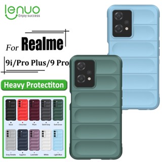 Lenuo เคสโทรศัพท์ ซิลิโคนนิ่ม กันกระแทก สีพื้น หรูหรา สําหรับ Realme 9 Pro Plus 9i A36 A76 4G