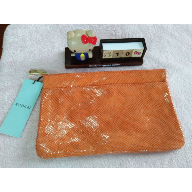 กระเป๋าหนังแท้สีส้มkookai
