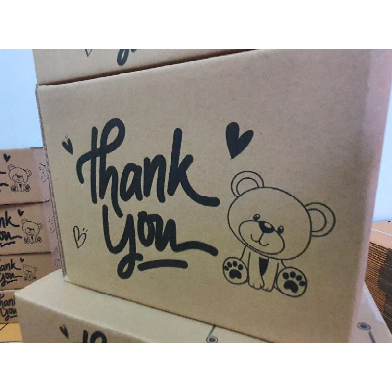 📦เบอร์ 2B พิมพ์ลาย น้องหมี thank you มัด 20 ใบ