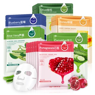 30pcs Natural Plant Facial Mask Moisturizing Oil Control Anti-Aging Fruit Aloe Korean Sheet Face Mask Beauty Skin Care P