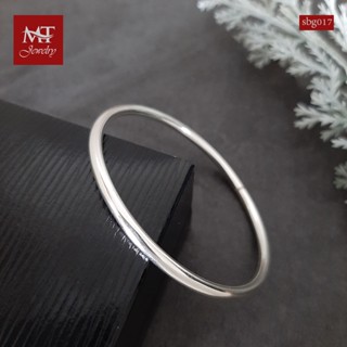 MT กำไลข้อมือเงินแท้ กำไลหลอด แบบเกลี้ยง หนา 3 มม. ข้อมือ 15, 16, 17 ซม. Solid 925 Sterling Silver Bangle (sbg017) MT Jewelry มณีธารา