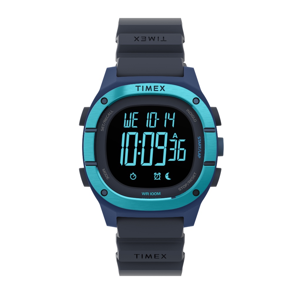Timex TW5M35500 Digital Command LT นาฬิกาข้อมือผู้ชาย สายซิลิโคน สีน้ำเงิน หน้าปัด 40 มม.
