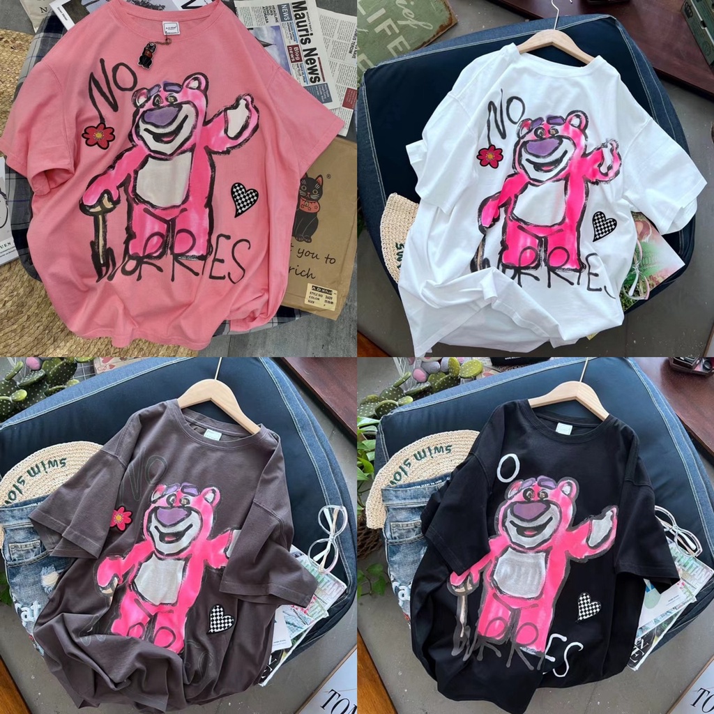 พร้อมส่งค่ะ เสื้อยืดลายการ์ตูน น่ารักๆ ใส่สบาย มี2ขนาดให้เลือก ฟรีไซส์กับ oversize