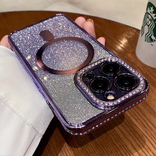 【Diamond case/Purple】เคส compatible for iPhone 11 12 13 14 15 pro max soft case