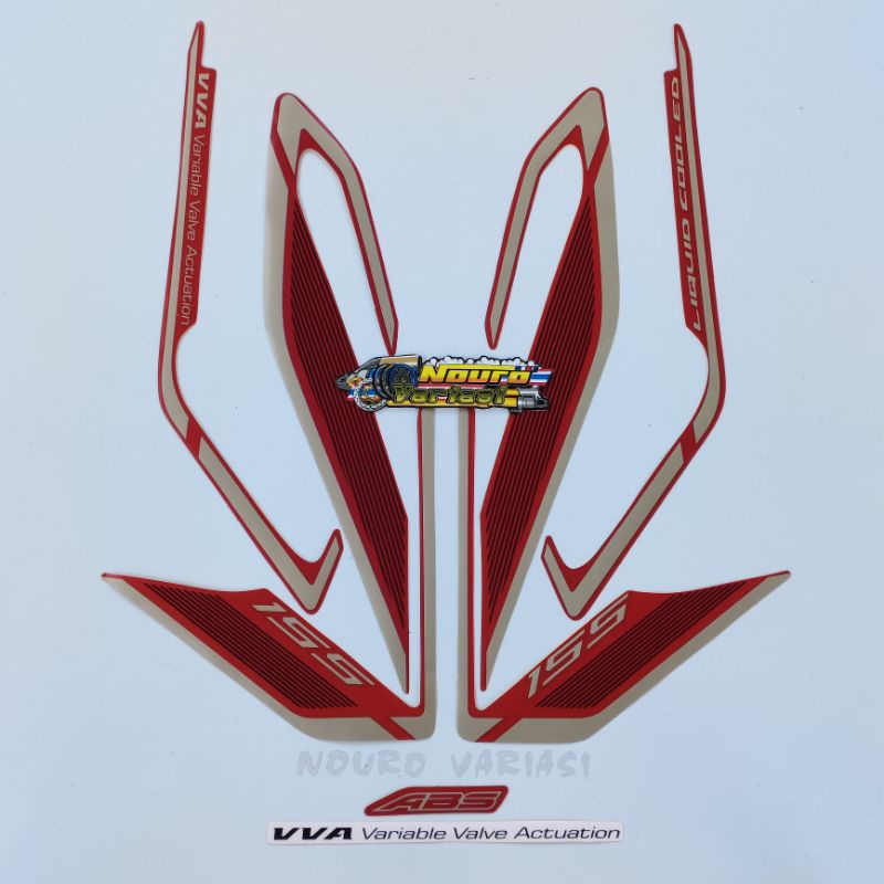 Merah Yamaha Aerox 155 2019 type s สีแดง Striping ตัวเรือนมาตรฐานสําหรับรถมอเตอร์ไซค์คุณภาพดีที่สุด
