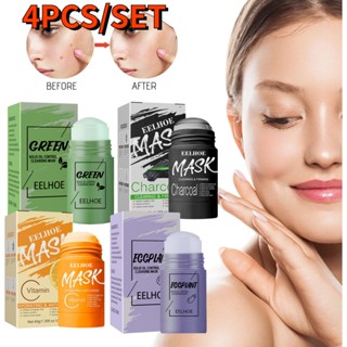 4PCS Clean Face Mask Beauty Skin Green Tea Ance Face Mask Stick Cleans Pores Dirt Moisturizing Hydrating Whitening Tools