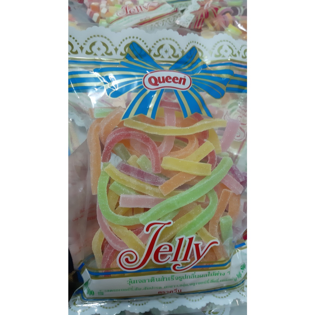 เยลลี่ควีน (Queen) เยลลี่น้ำตาล เยลลี่เส้น 500 กรัม